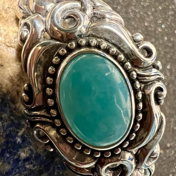 Carolynn Pollack Vintage Turquoise Relios Cuff Bracelets, sterling silver 925. - Picture 4 of 13